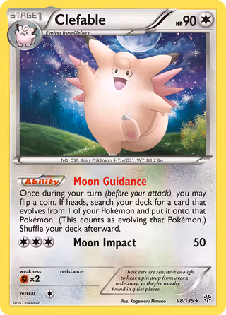 Clefable 98/135 Pokemon card
