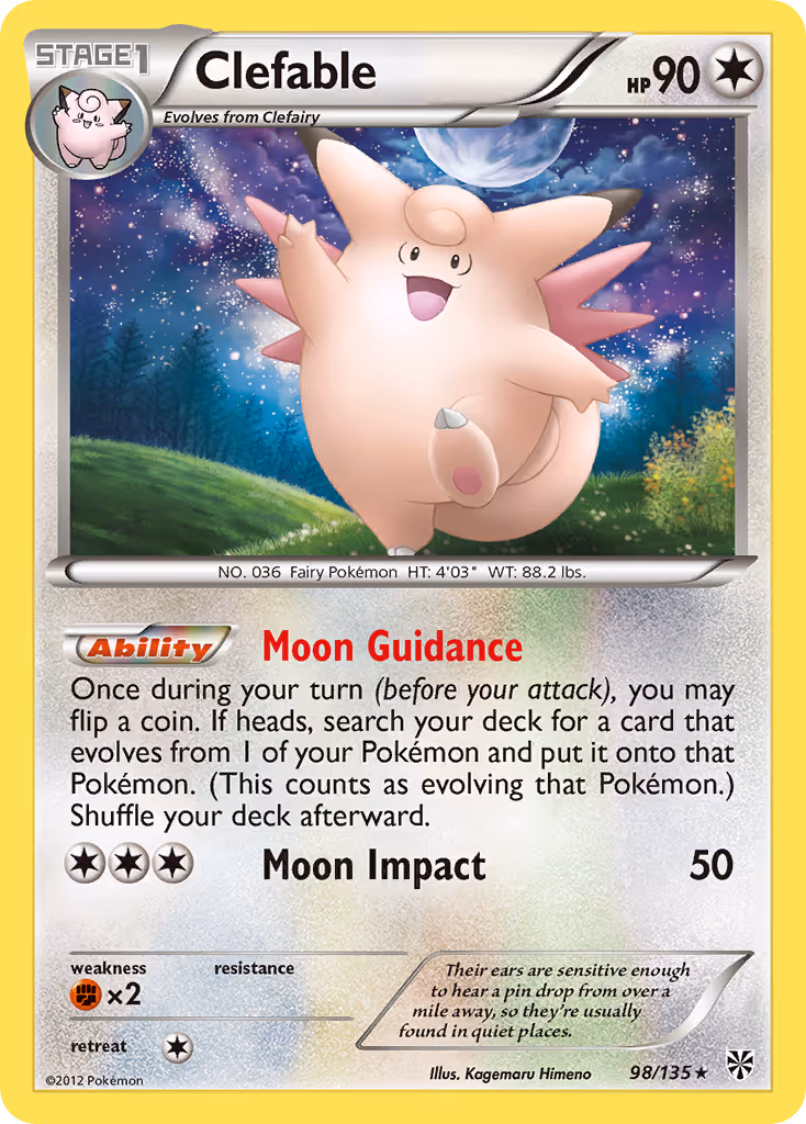 Clefable 98/135 Pokemon card