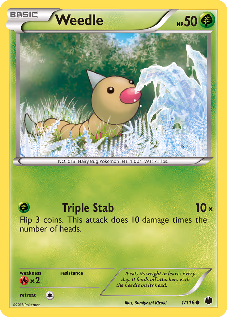 Weedle 1/116 Pokemon card