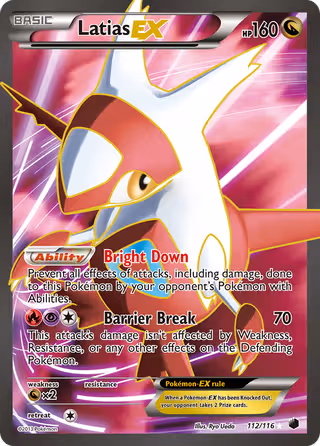 Latias-EX 112/116 Pokemon card