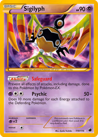Sigilyph 118/116 Pokemon card