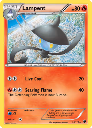 Lampent 15/116 Pokemon card