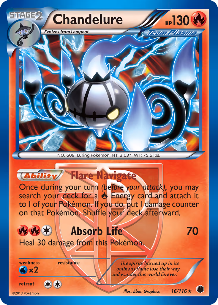 Chandelure 16/116 Pokemon card