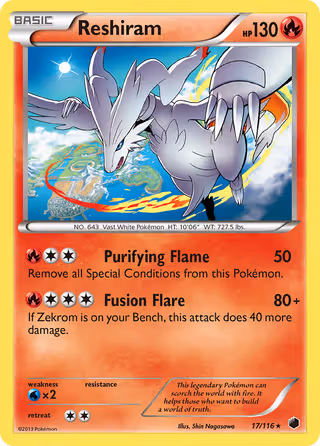 Reshiram 17/116 Pokemon card