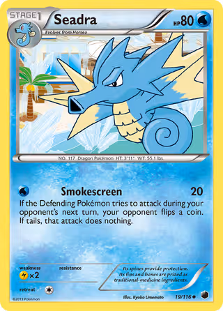 Seadra 19/116 Pokemon card