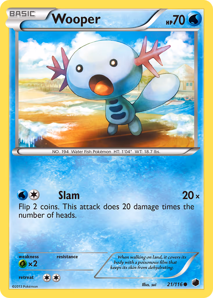 Wooper 21/116 Pokemon card
