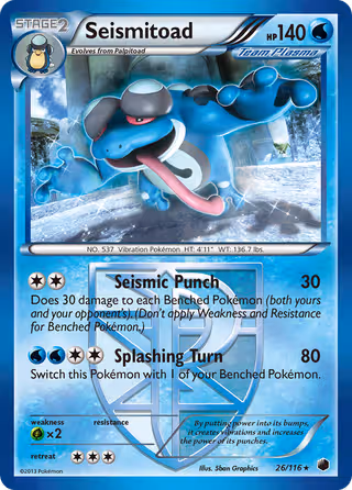 Seismitoad 26/116 Pokemon card
