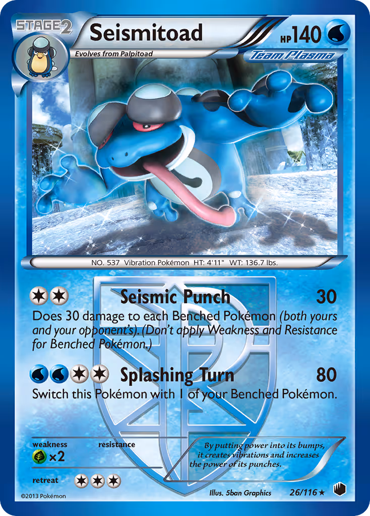 Seismitoad 26/116 Pokemon card