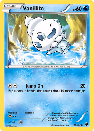 Vanillite 27/116 Pokemon card