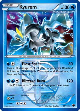 Kyurem 31/116 Pokemon card