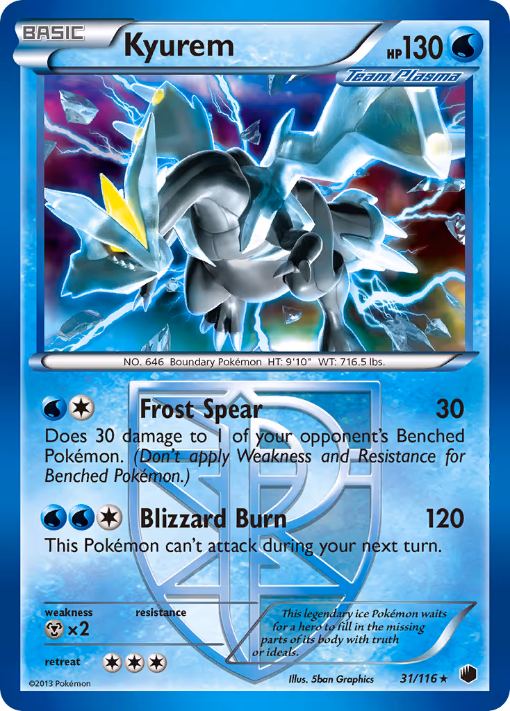 Kyurem 31/116 Pokemon card