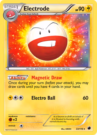 Electrode 33/116 Pokemon card