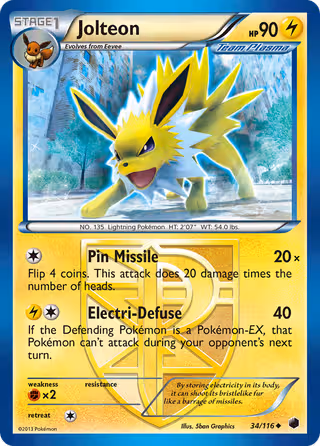 Jolteon 34/116 Pokemon card