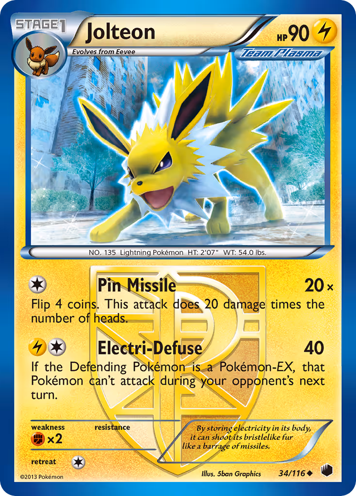 Jolteon 34/116 Pokemon card