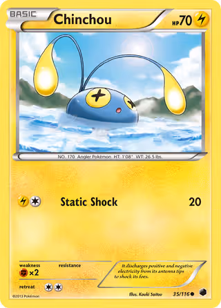 Chinchou 35/116 Pokemon card