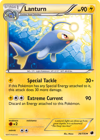 Lanturn 36/116 Pokemon card