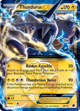 Thundurus-EX 38/116 Pokemon card