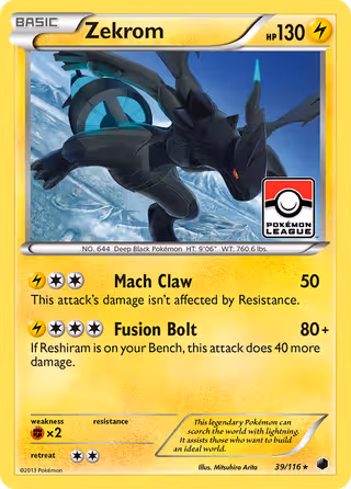 Zekrom 39/116 Pokemon card