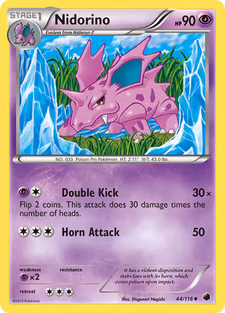 Nidorino 44/116 Pokemon card