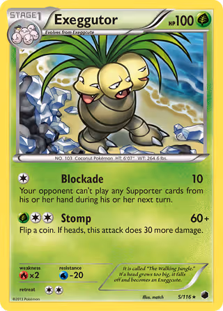 Exeggutor 5/116 Pokemon card