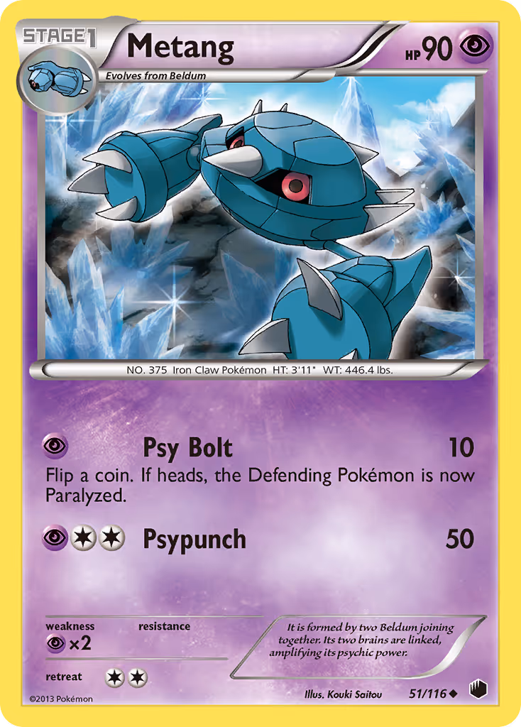 Metang 51/116 Pokemon card