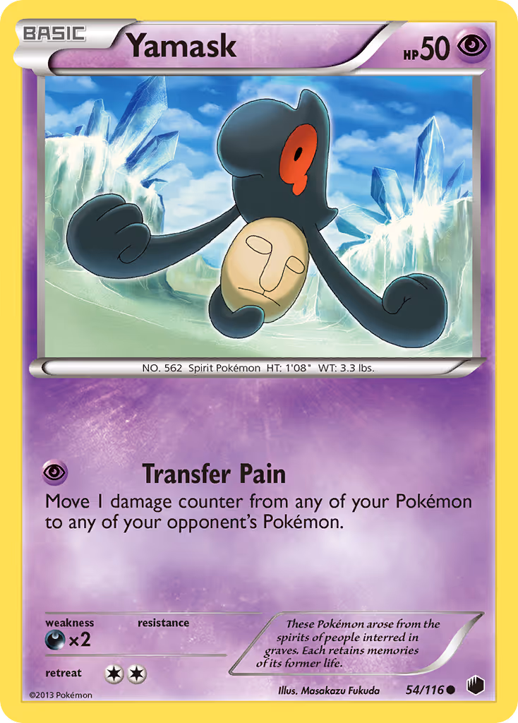 Yamask 54/116 Pokemon card