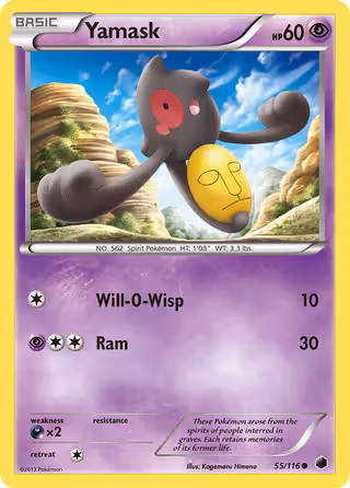 Yamask 55/116 Pokemon card