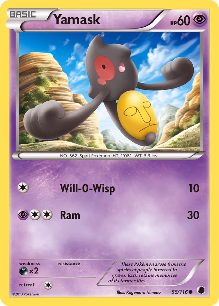 Yamask 55/116 Pokemon card