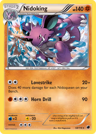 Nidoking 58/116 Pokemon card