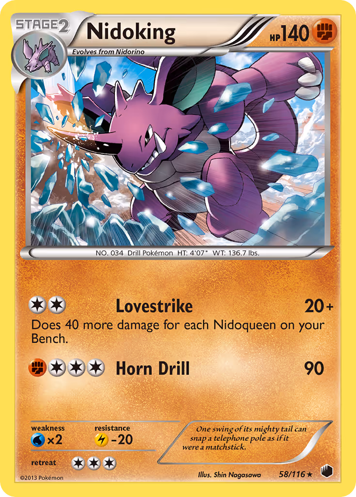 Nidoking 58/116 Pokemon card