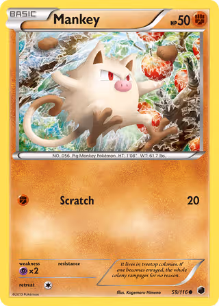Mankey 59/116 Pokemon card