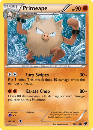 Primeape 60/116 Pokemon card