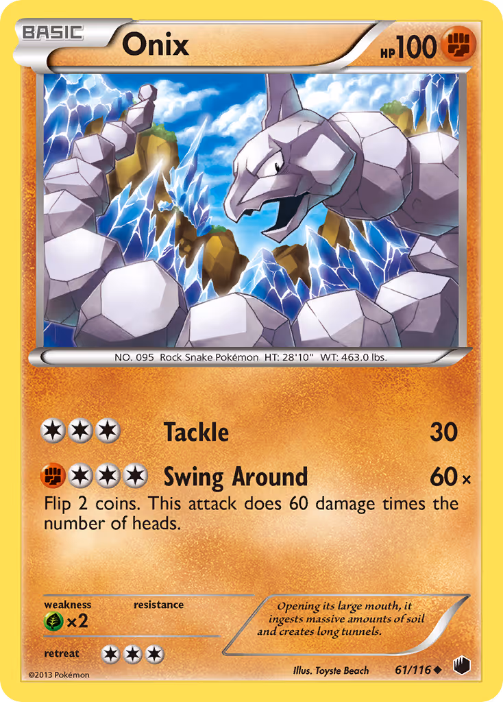 Onix 61/116 Pokemon card