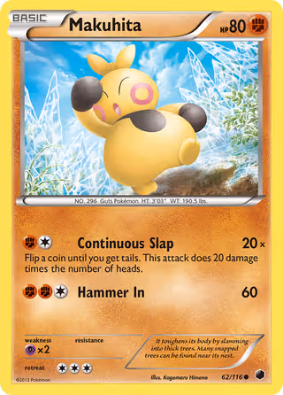 Makuhita 62/116 Pokemon card