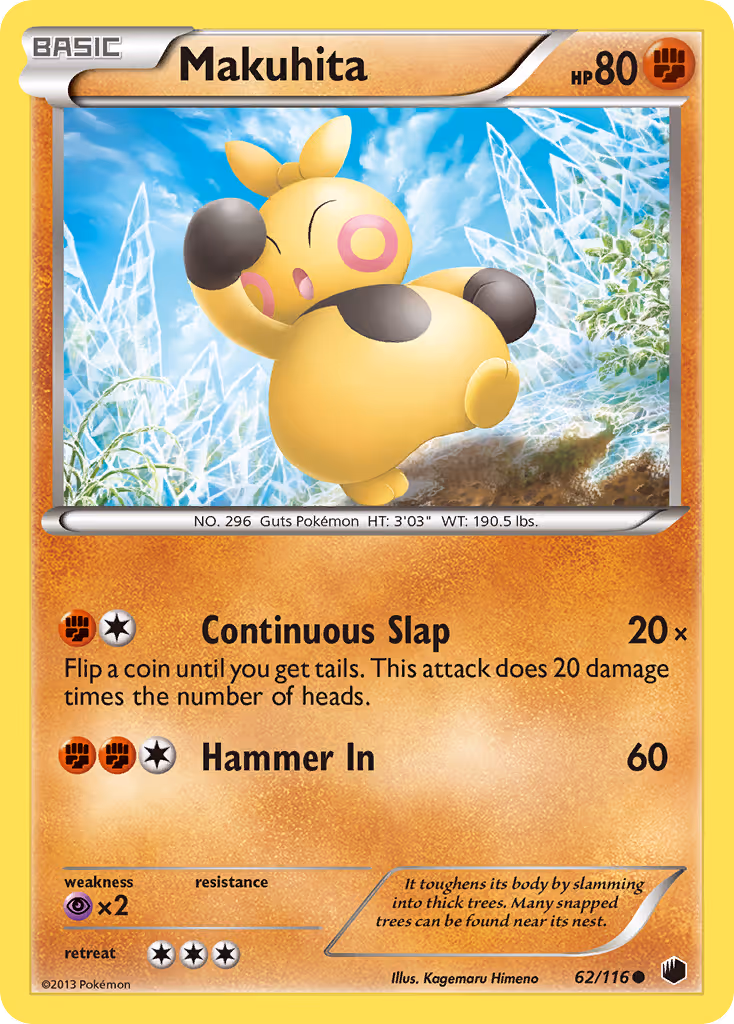 Makuhita 62/116 Pokemon card