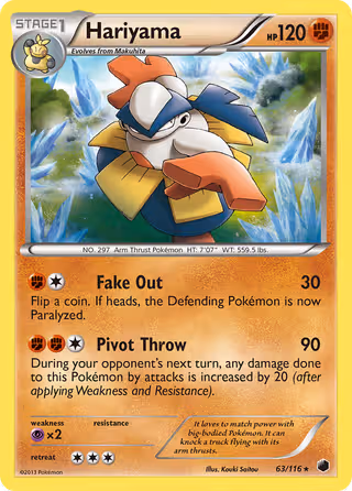 Hariyama 63/116 Pokemon card