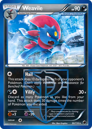 Weavile 66/116 Pokemon card
