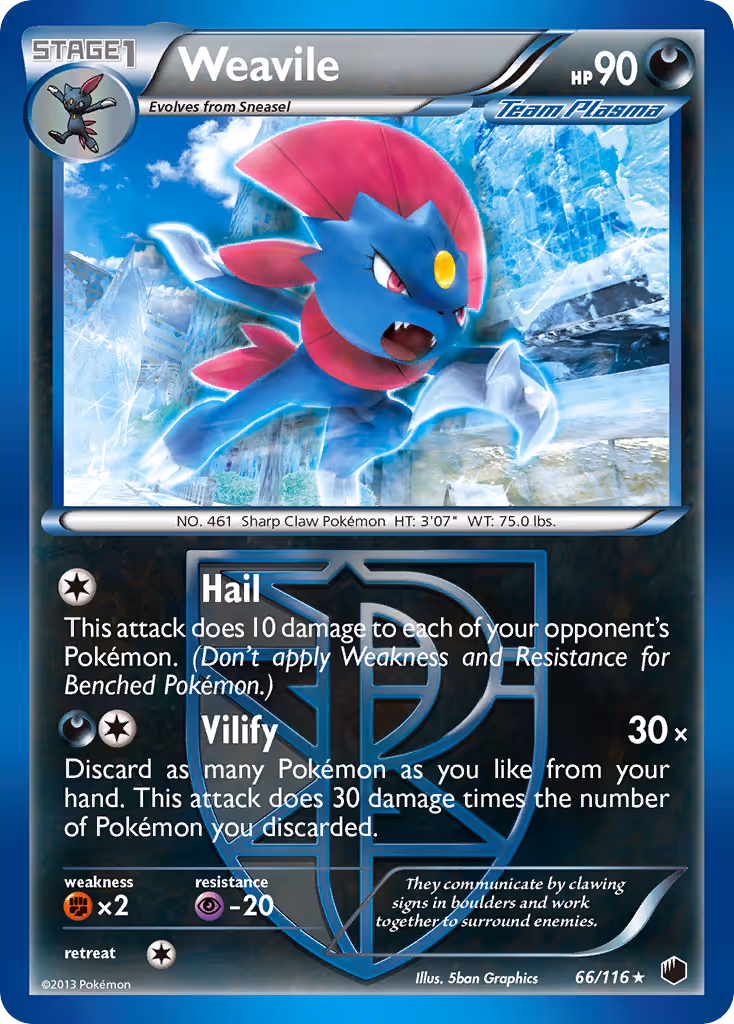 Weavile 66/116 Pokemon card