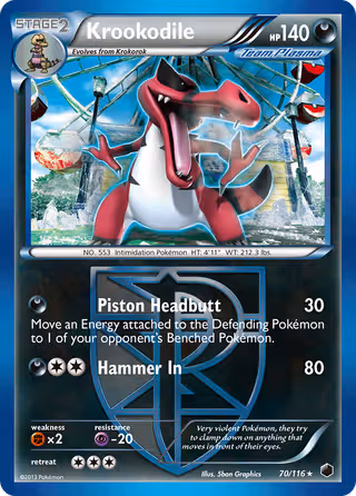 Krookodile 70/116 Pokemon card