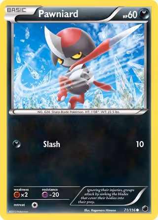Pawniard 71/116 Pokemon card