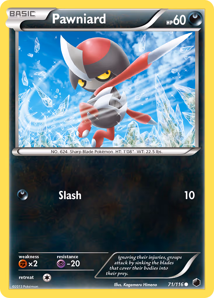 Pawniard 71/116 Pokemon card