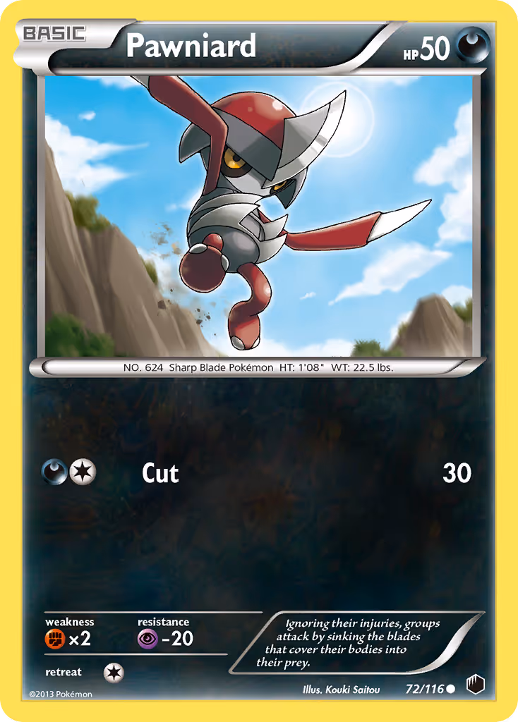 Pawniard 72/116 Pokemon card