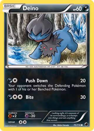 Deino 75/116 Pokemon card