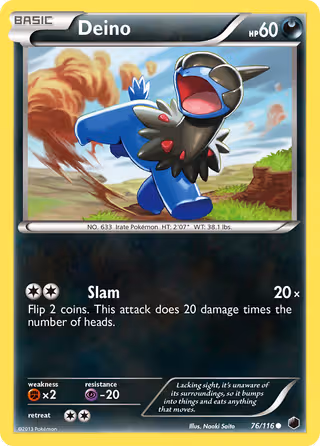 Deino 76/116 Pokemon card
