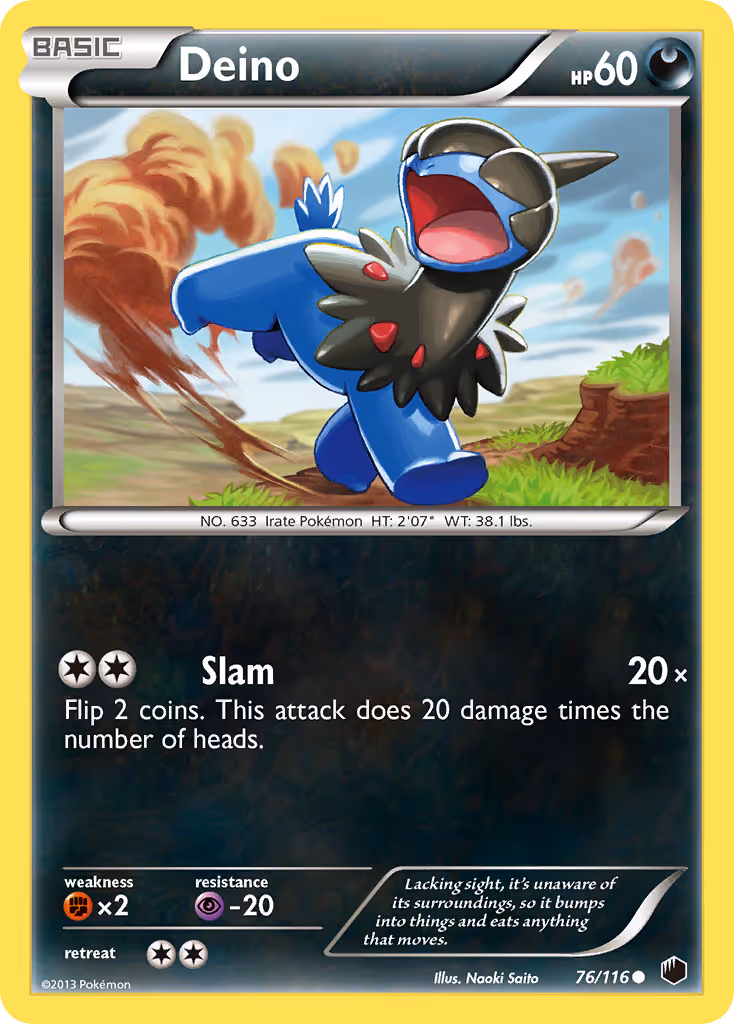 Deino 76/116 Pokemon card