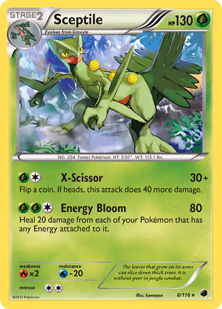 Sceptile 8/116 Pokemon card