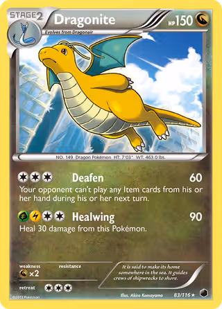 Dragonite 83/116 Pokemon card
