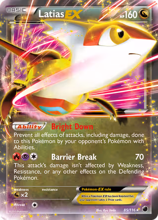 Latias-EX 85/116 Pokemon card