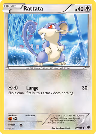 Rattata 87/116 Pokemon card