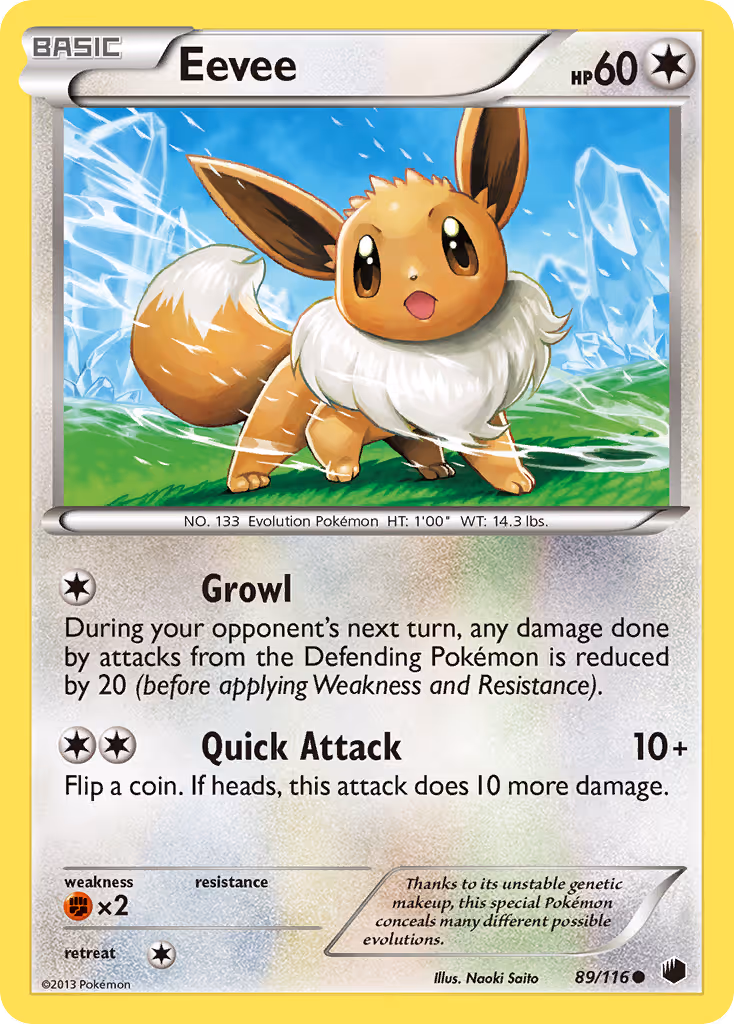 Eevee 89/116 Pokemon card
